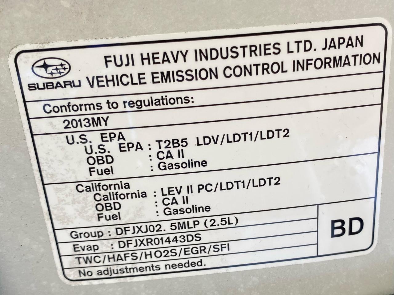 Subaru Outback 4dr Wgn H4 Auto 2.5i Limited 2013