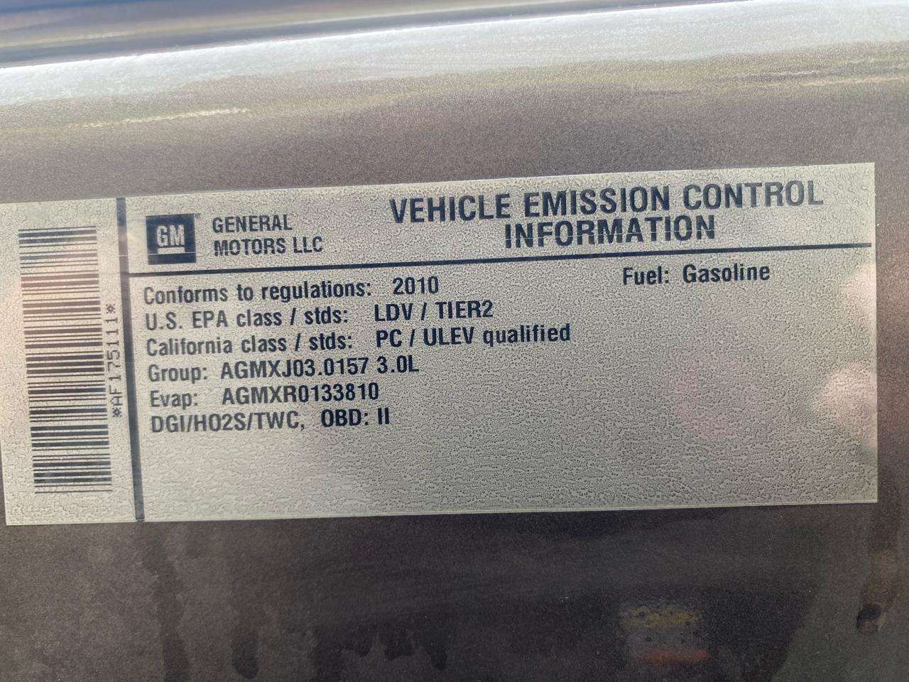 Buick LaCrosse 4dr Sdn CXL 3.0L FWD 2010