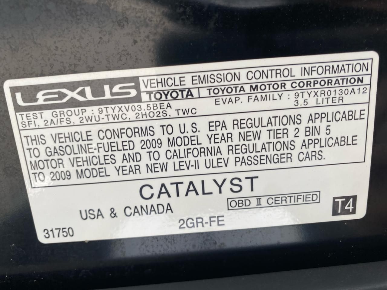 Lexus ES 350 4dr Sdn 2009