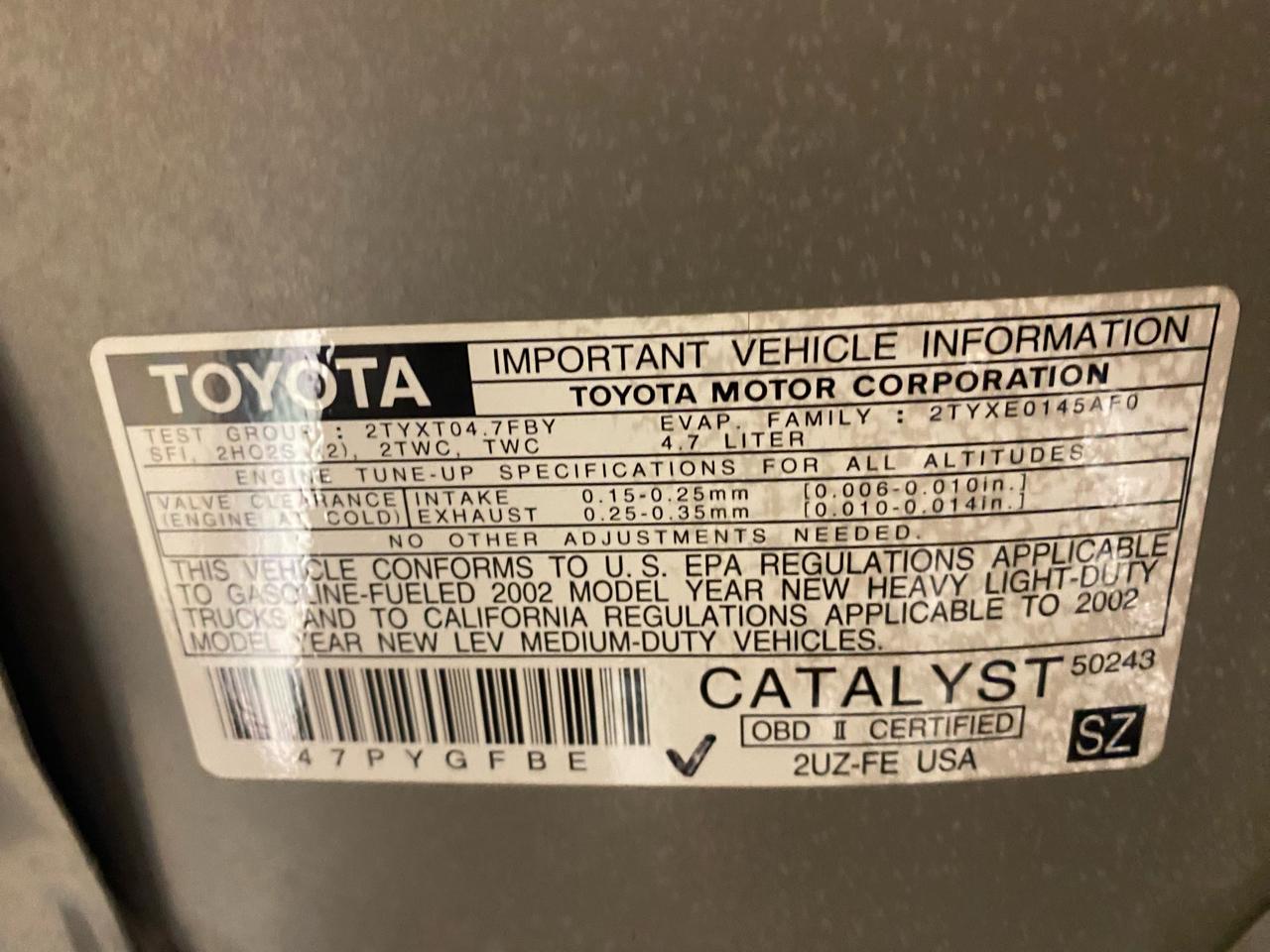 Toyota Tundra Access Cab V8 Auto SR5 2002