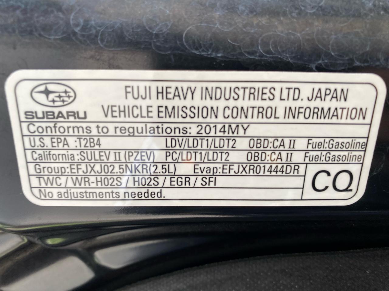 Subaru Outback 4dr Wgn H4 Auto 2.5i Premium 2014