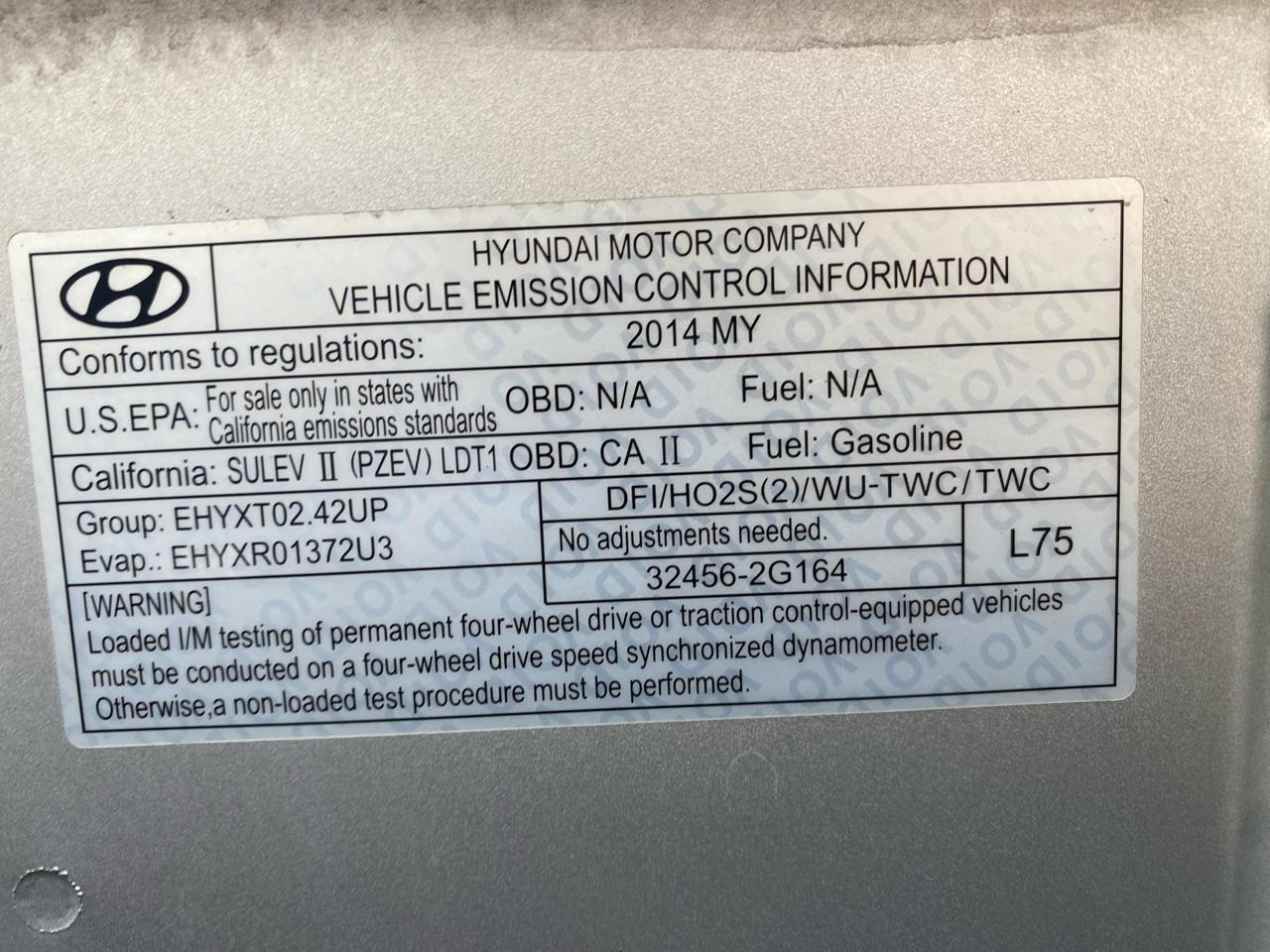 Hyundai Tucson AWD 4dr Limited PZEV 2014