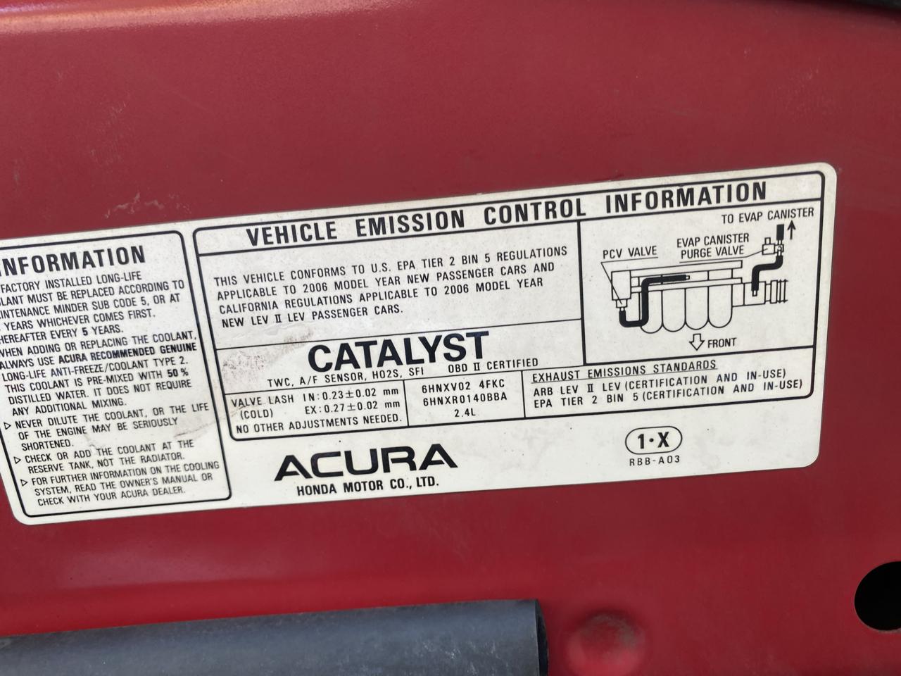 Acura TSX 4dr Sdn AT 2006