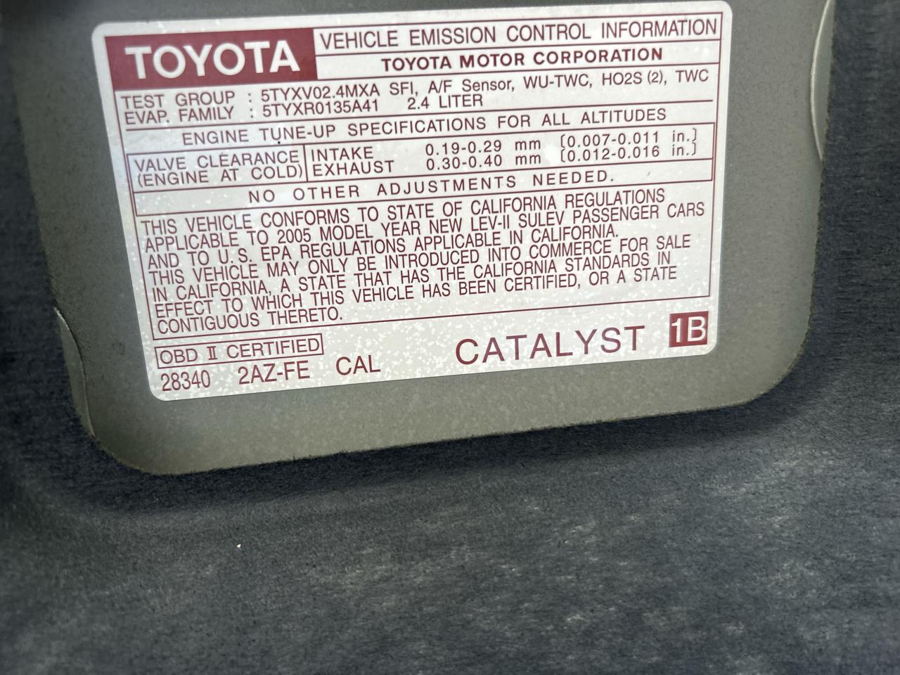 Toyota Camry 4dr Sdn LE Auto 2005