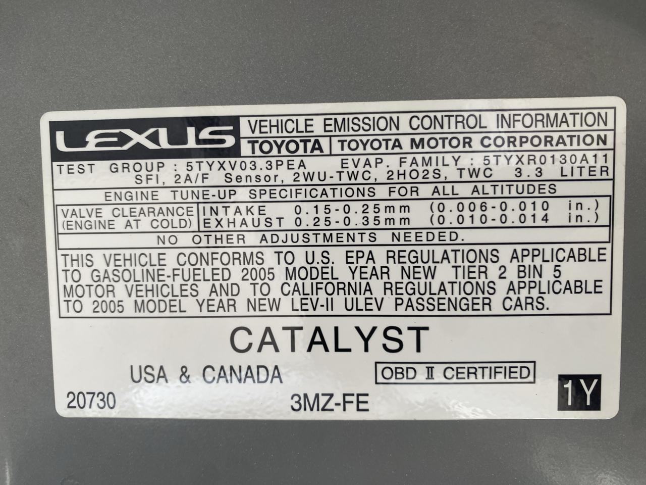 Lexus ES 330 4dr Sdn 2005