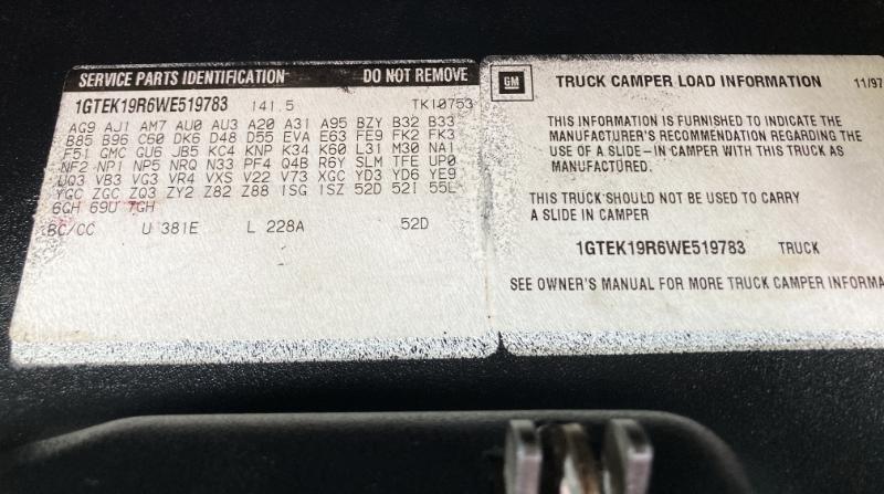 GMC Sierra C/K 1500 Ext. Cab 6.5-ft. Bed 4WD 1998