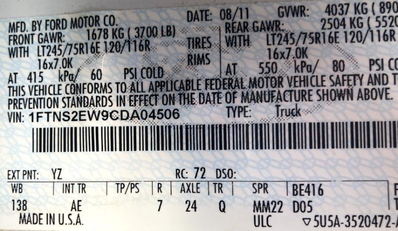 Ford Econoline Cargo  2012