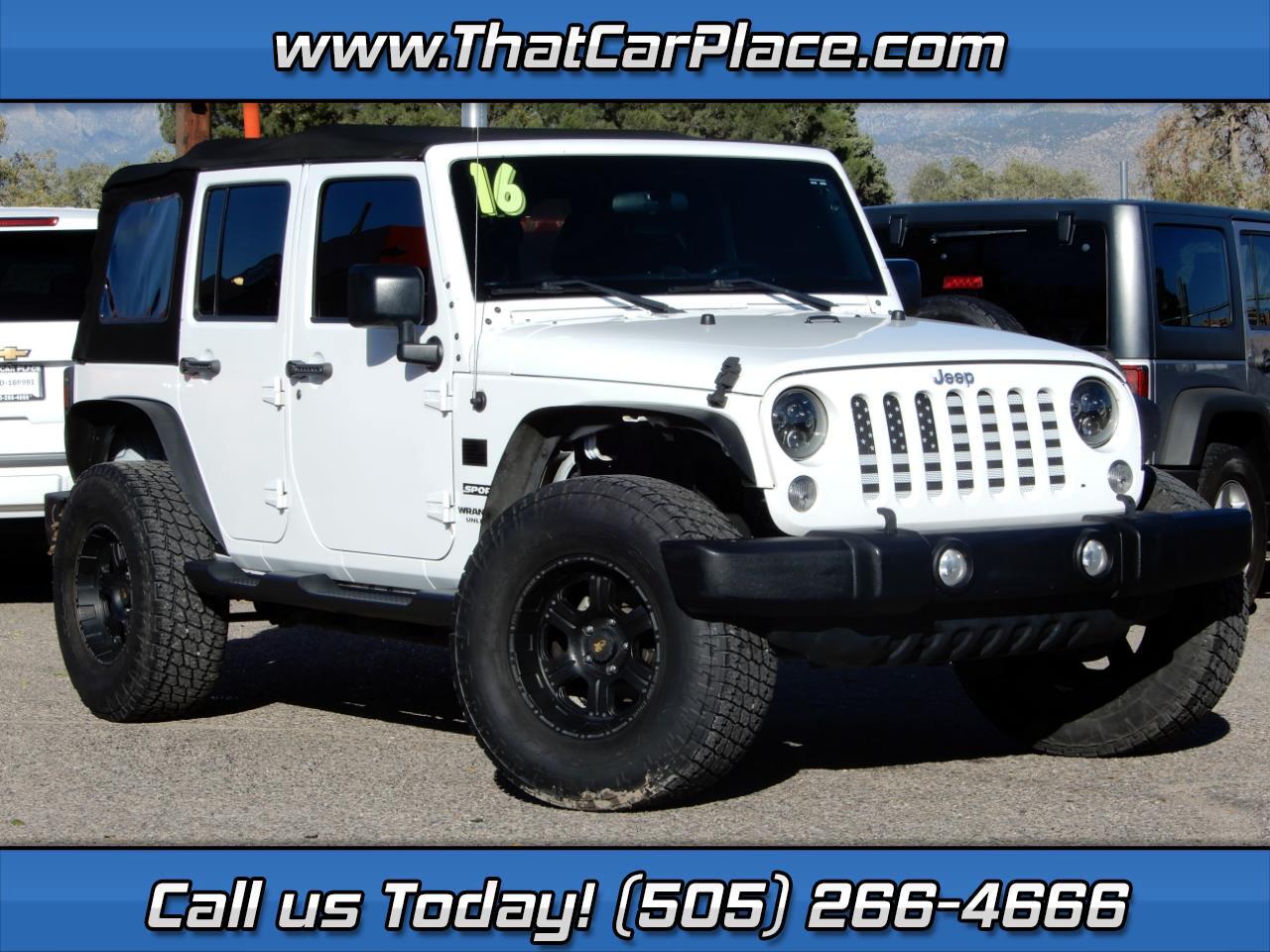 Used 2016 Jeep Wrangler Unlimited Sport 4WD for Sale in Albuquerque NM  87123 That Car Place