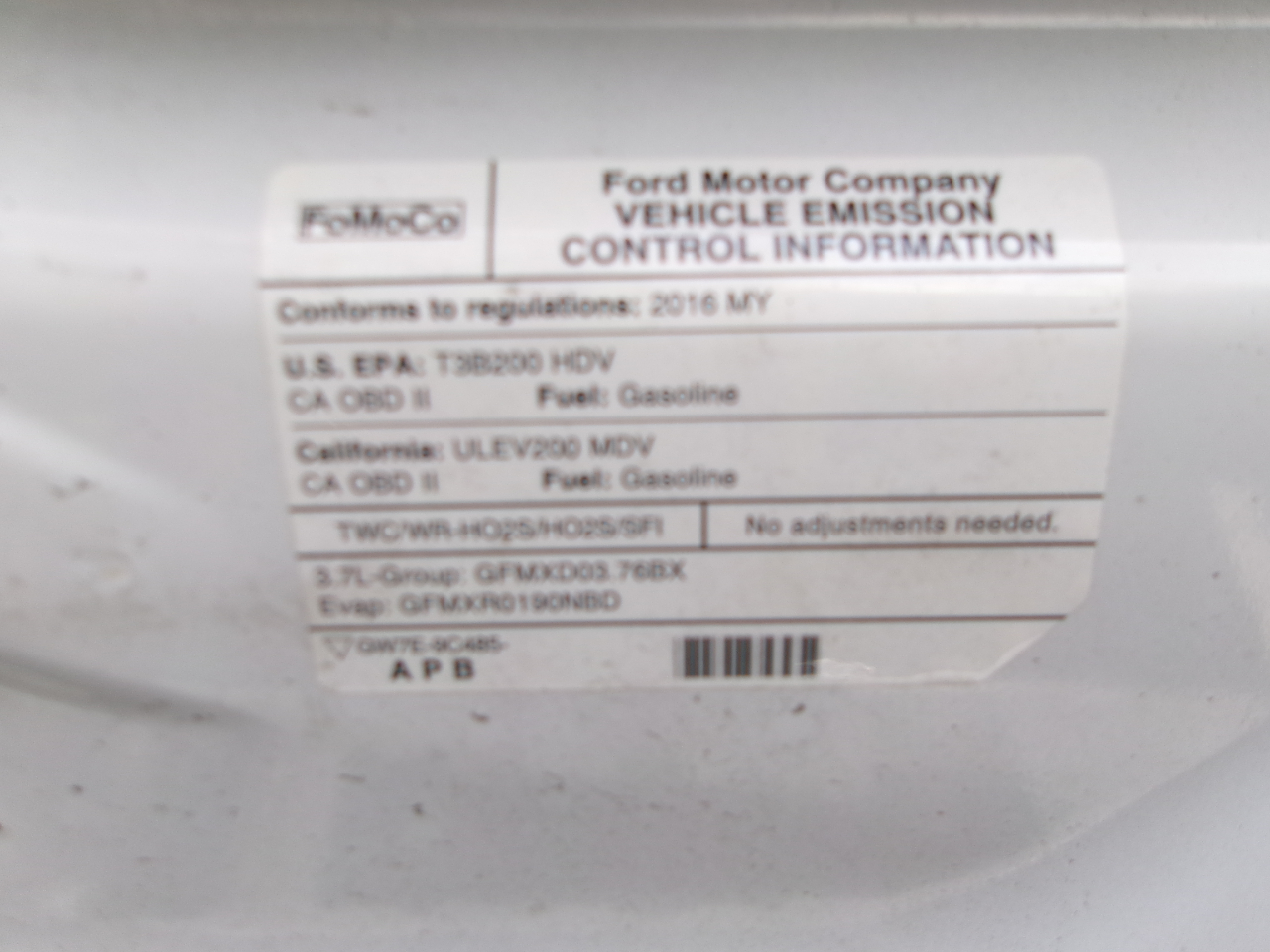 Ford Transit 250 Van Low Roof 60/40 Pass.130-in. WB 2016