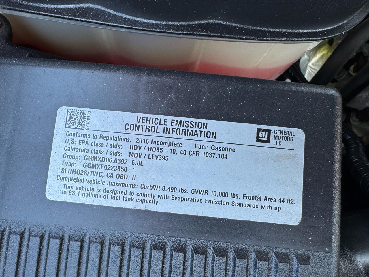 Chevrolet Silverado 2500HD 4WD Reg Cab 133.6" Work Truck 2016