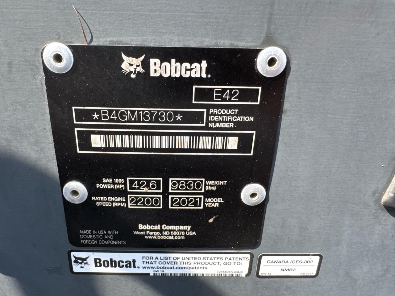Bobcat Mini Excavator  2021