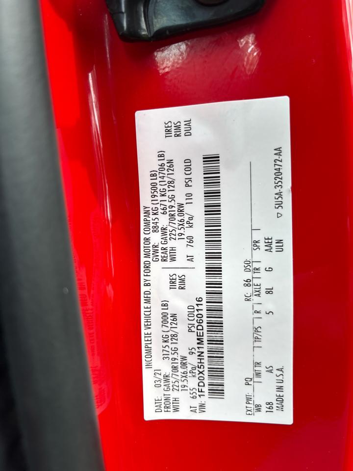 Ford Super Duty F-550 DRW XL 4WD SuperCab 168" WB 60" CA 2021