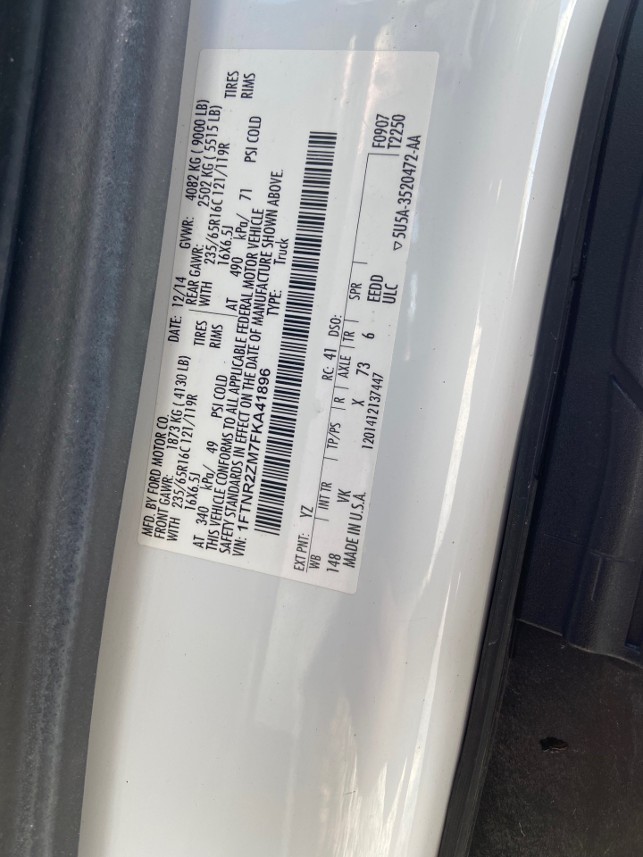 Ford Transit 250 Van Low Roof 60/40 Pass. 148-in. WB 2015