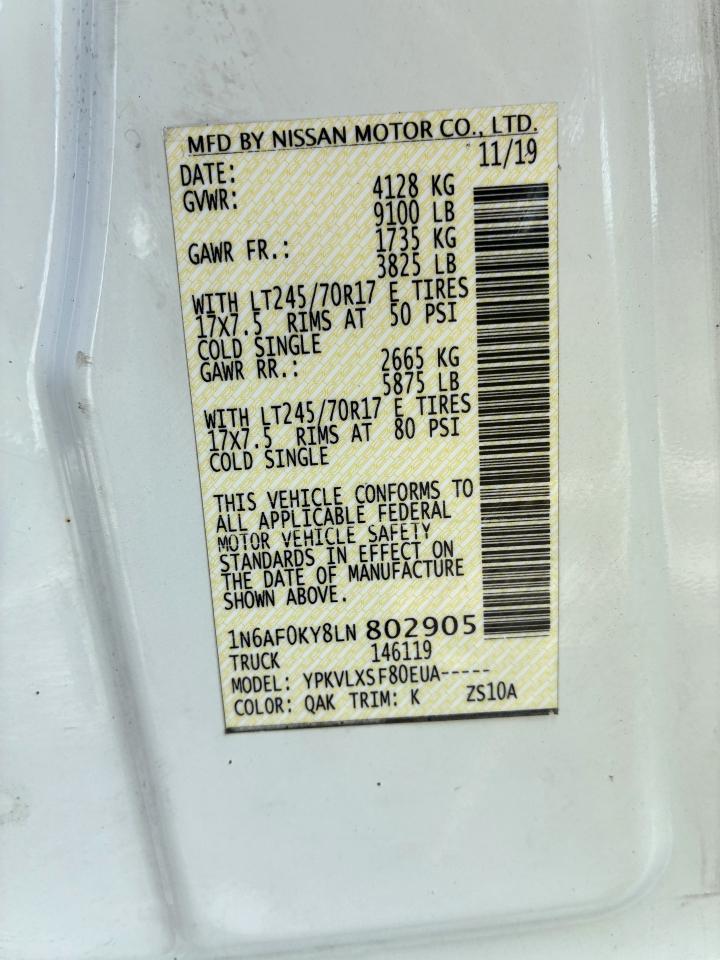 Nissan NV Cargo 2500 HD SV V8 2020