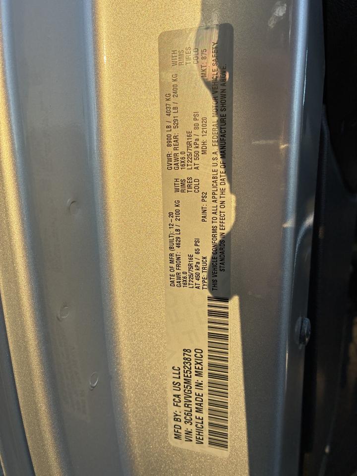 RAM Promaster 2500 Low Roof 2021
