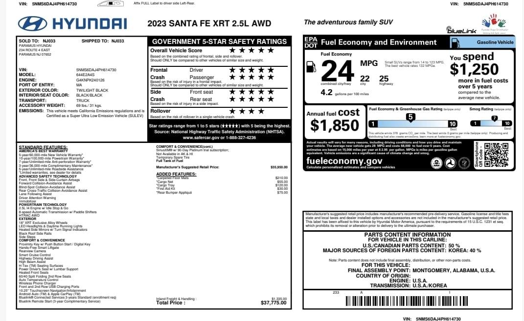 Hyundai Santa Fe SEL AWC w/Convenience Package 2023