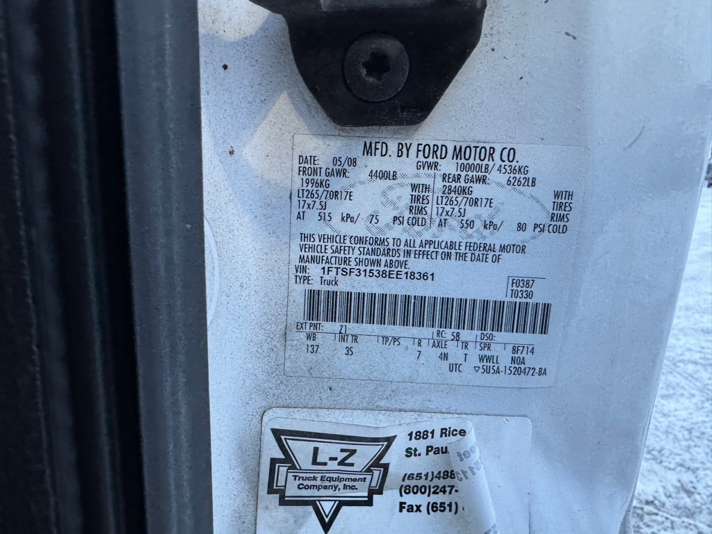 Ford Super Duty F-350 SRW 4WD Reg Cab 137" XL 2008