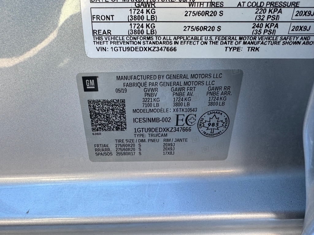 GMC Sierra 1500 4WD Crew Cab 147" SLT 2019