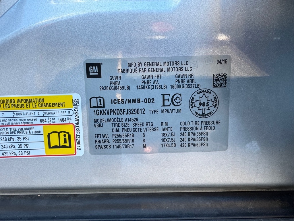 GMC Acadia AWD 4dr SLE w/SLE-2 2015