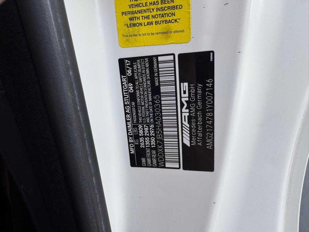 Mercedes-Benz S-Class AMG S 63 4MATIC Cabriolet 2017