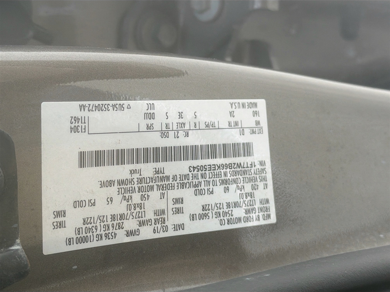 Ford Super Duty F-250 SRW King Ranch 4WD Crew Cab 8' Box 2019