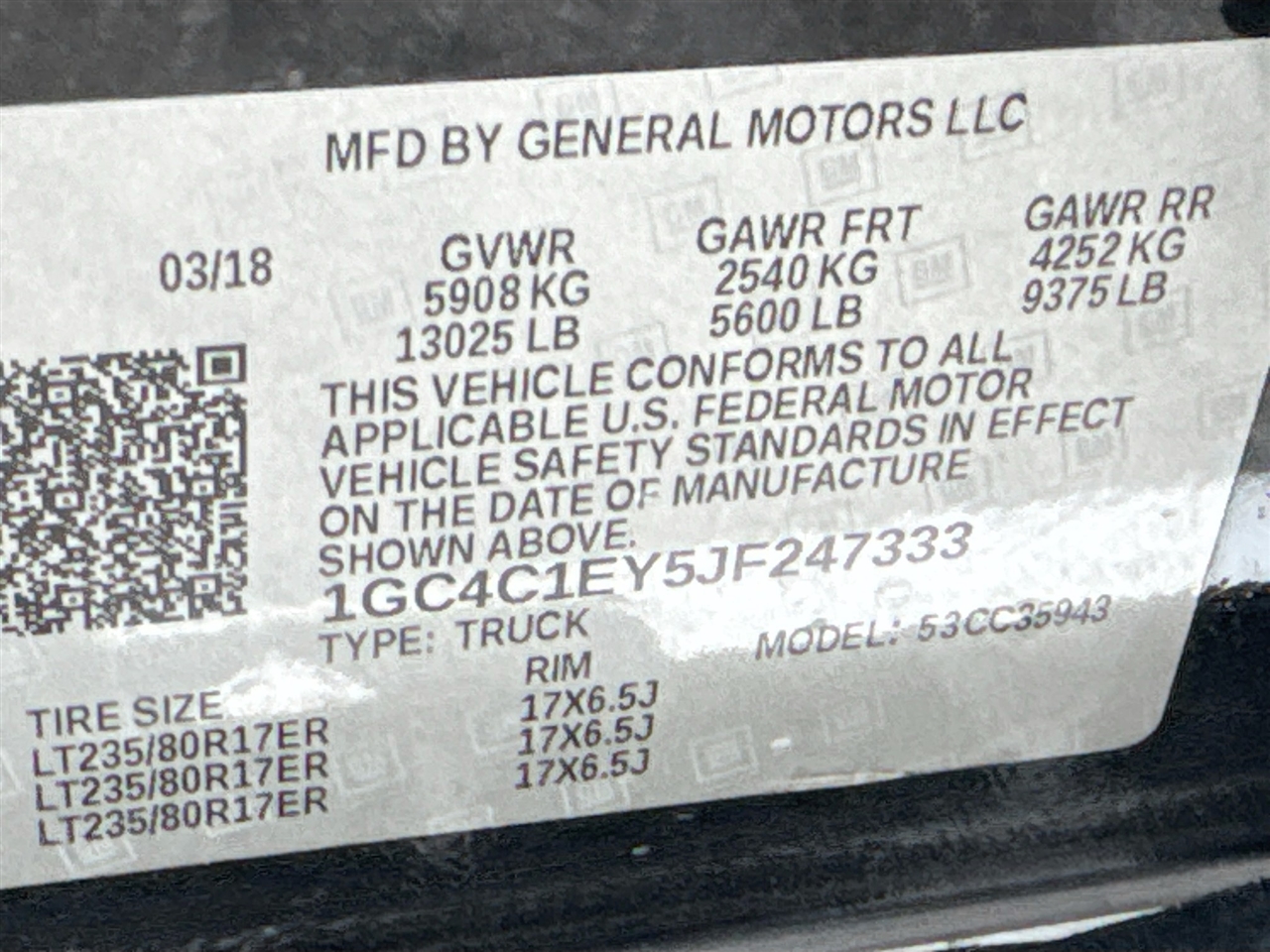 Chevrolet Silverado 3500HD 2WD Crew Cab 167.7" High Country 2018