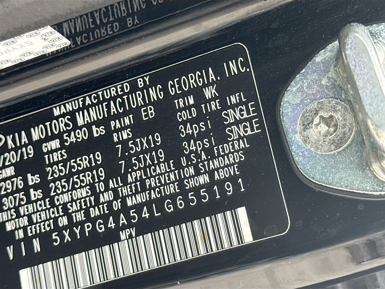 Kia Sorento S V6 FWD 2020