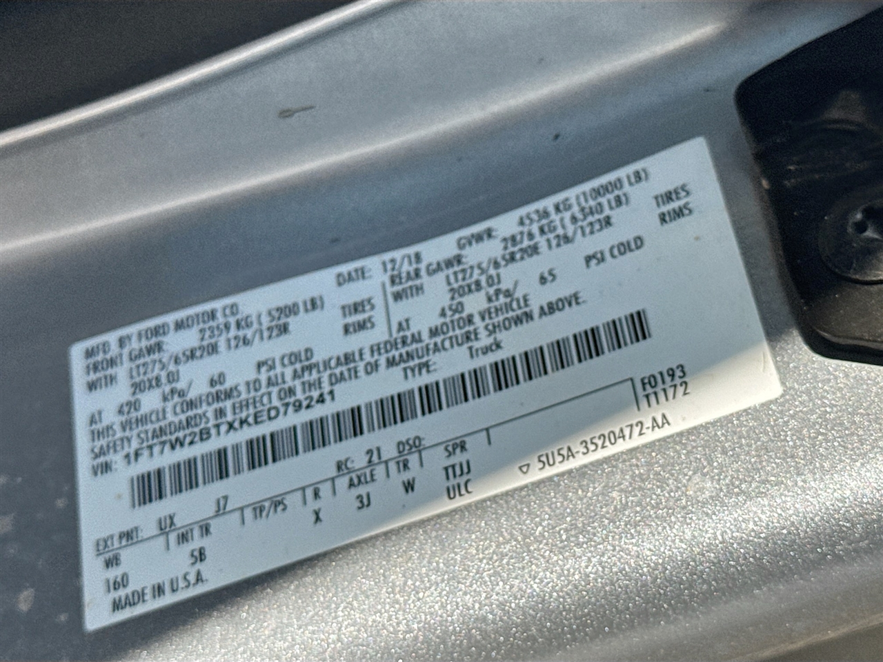 Ford Super Duty F-250 SRW King Ranch 4WD Crew Cab 8' Box 2019