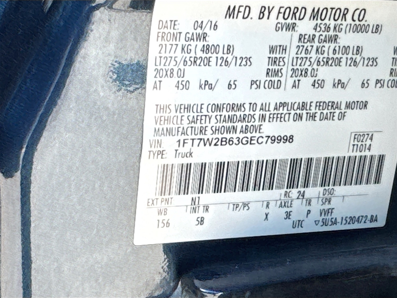 Ford Super Duty F-250 SRW 4WD Crew Cab 172" Platinum 2016