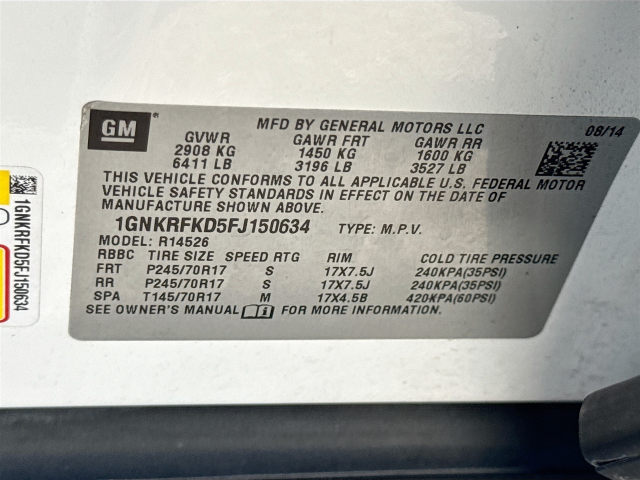 Chevrolet Traverse FWD 4dr LS 2015