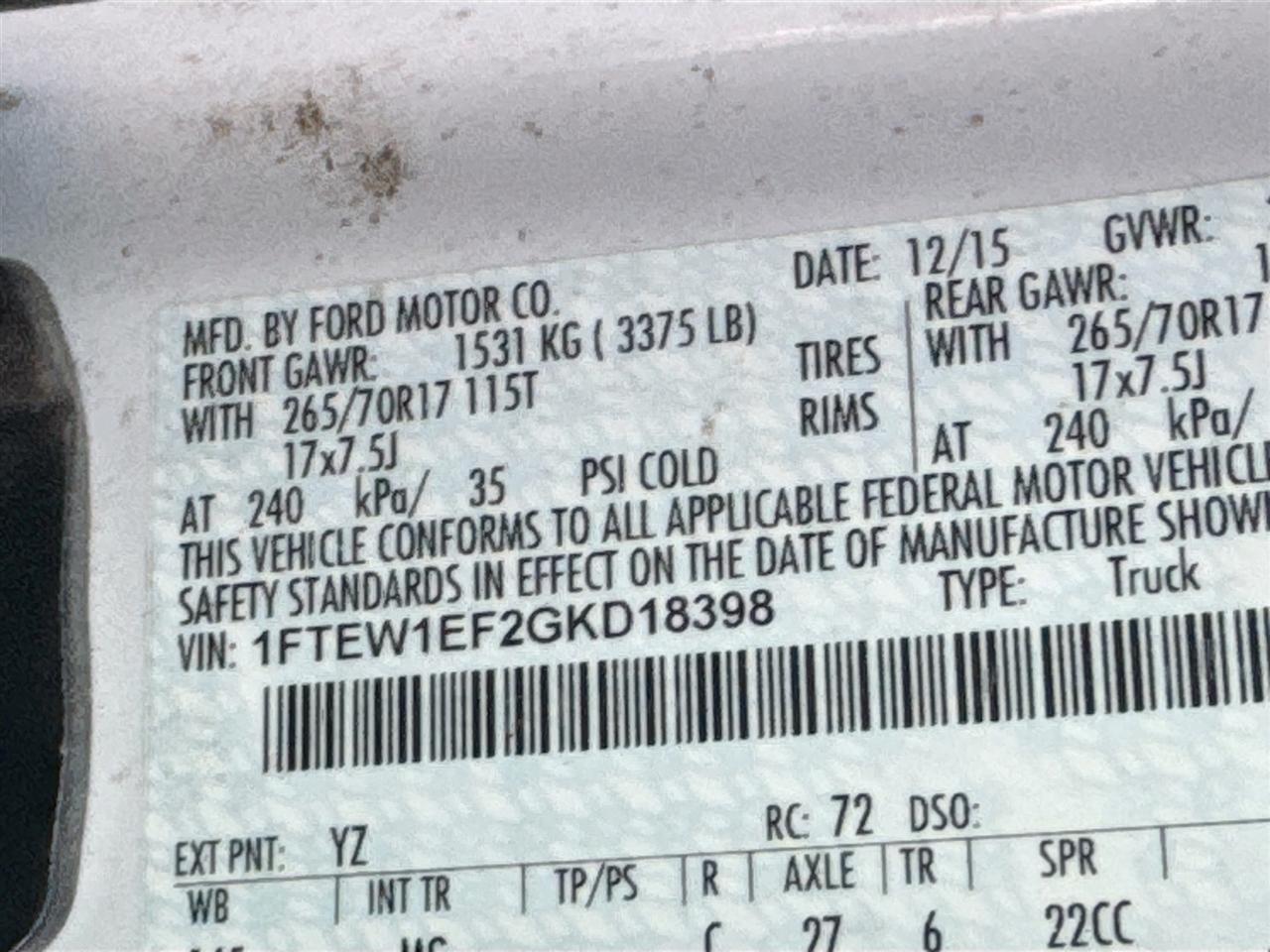 Ford F-150 4WD SuperCrew 145" King Ranch 2016