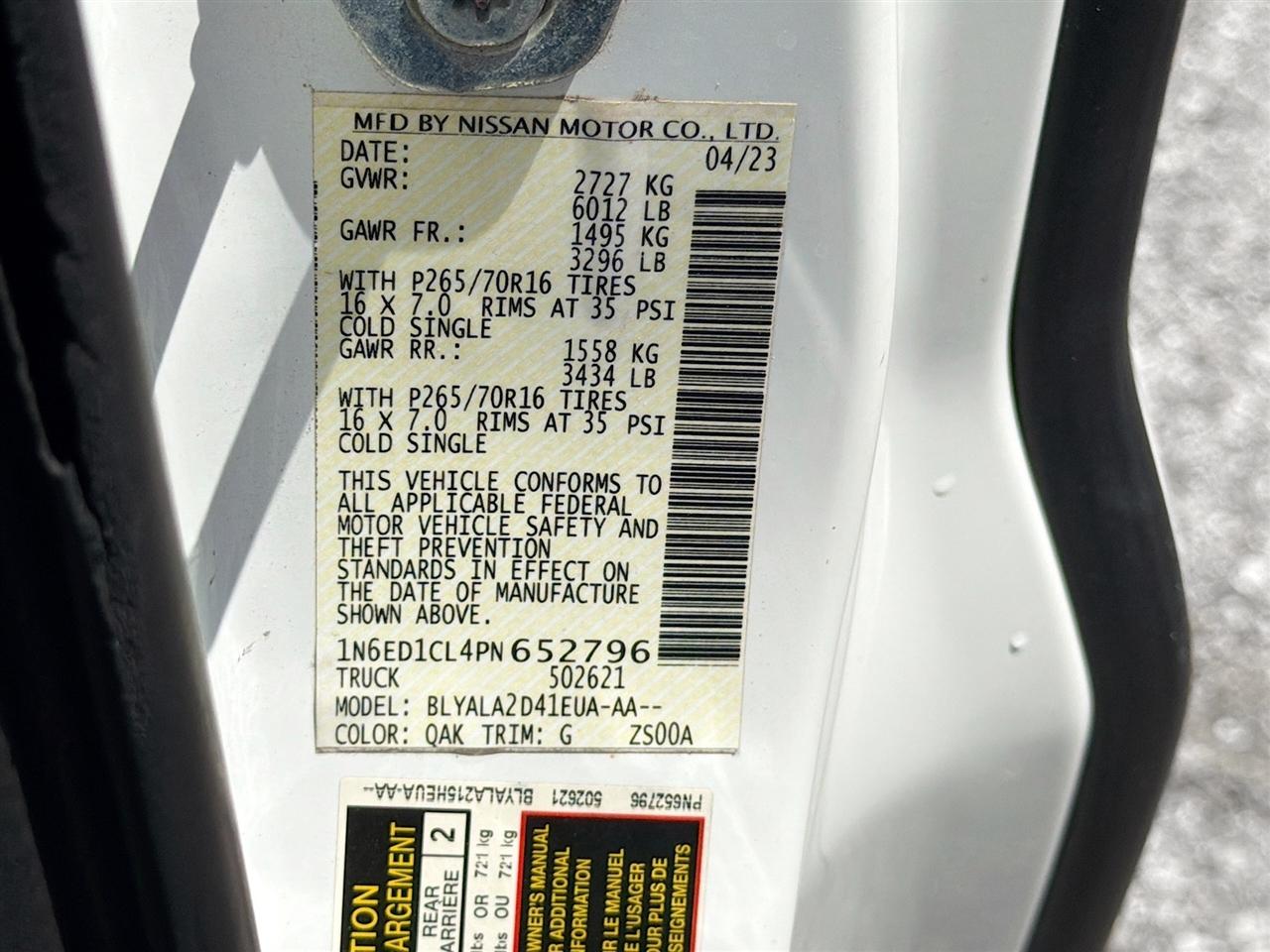 Nissan Frontier King Cab 4x2 S Auto 2023