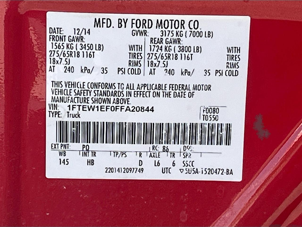 Ford F-150 4WD SuperCrew 145" King Ranch 2015