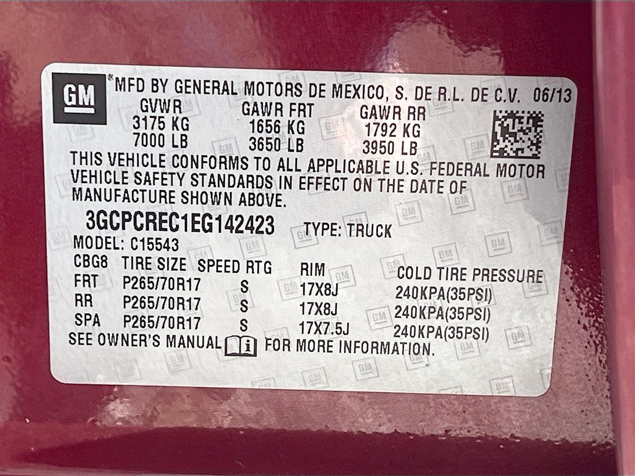 Chevrolet Silverado 1500 2WD Crew Cab 143.5" LT w/1LT 2014