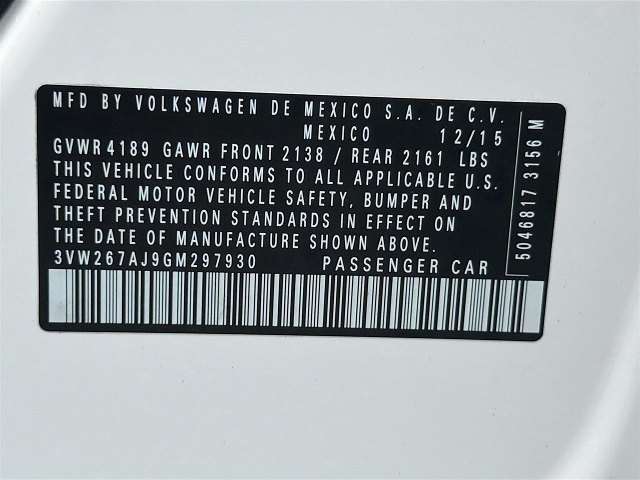 Volkswagen Jetta Sedan 4dr Auto 1.4T S 2016