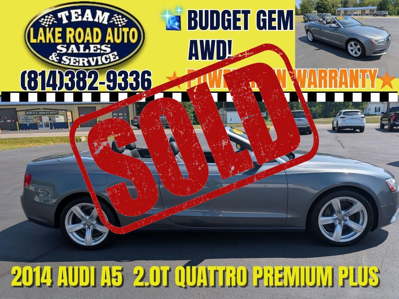 2014 Audi A5 2dr Cpe Auto quattro 2.0L Premium