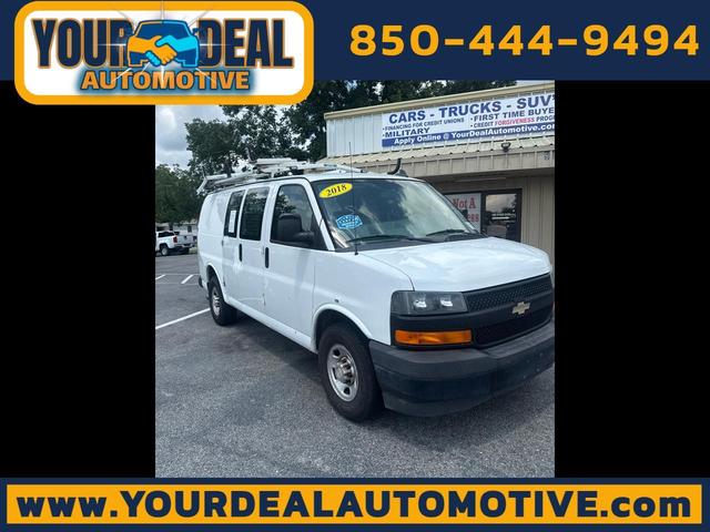 White 2018 Chevrolet Express Cargo Van Rear-Wheel Drive Automatic