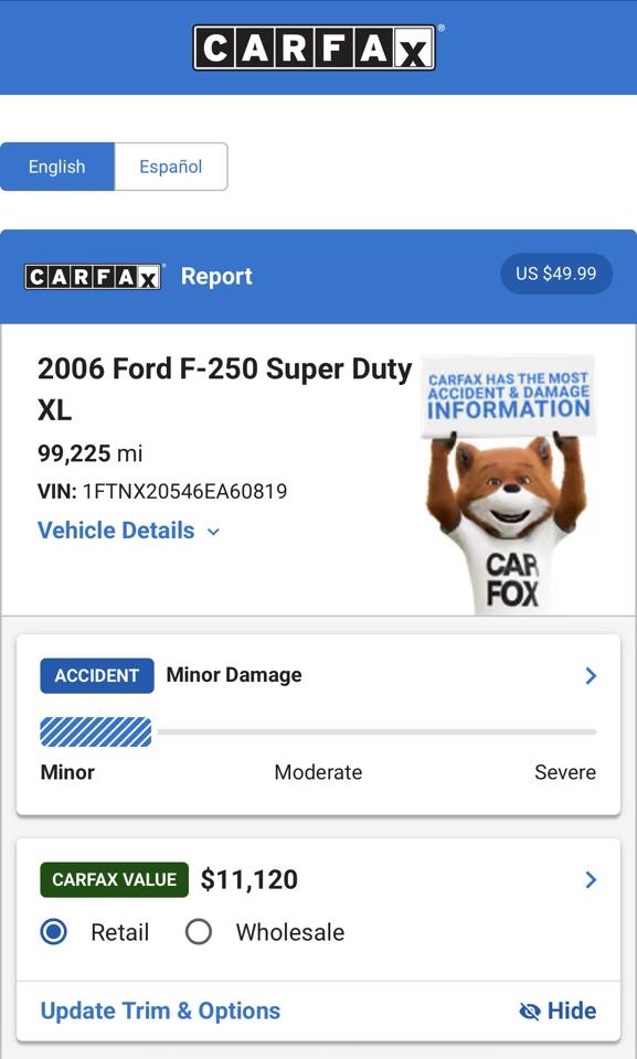 Ford F-250 SD XLT SuperCab Long Bed 2WD 2006