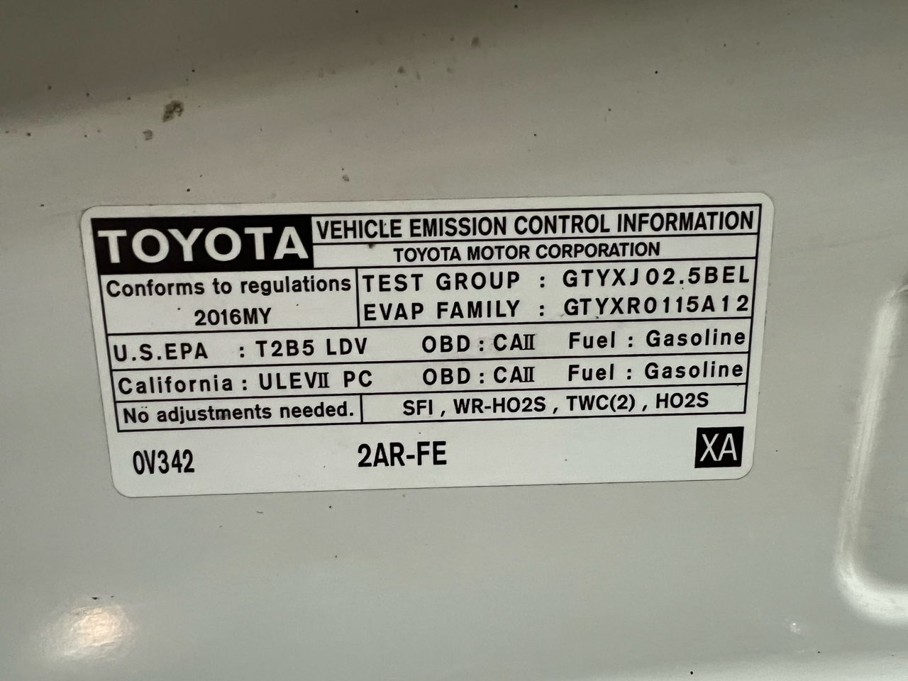 Toyota Camry 4dr Sdn I4 Auto SE w/Special Edition Pkg (Natl) 2016