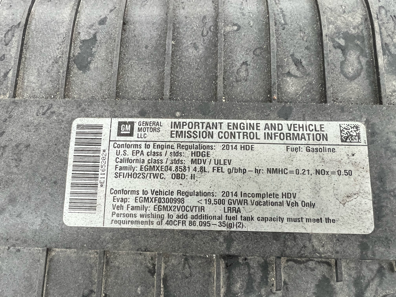 Chevrolet Express Commercial Cutaway 3500 Van 139" 2014