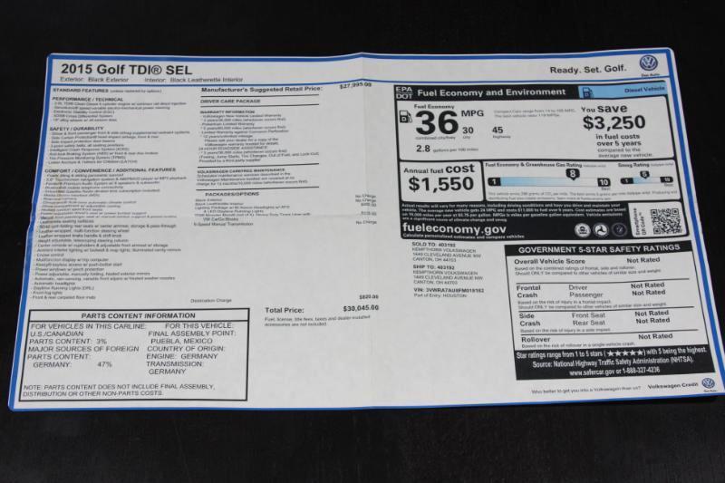 Volkswagen Golf TDI SEL 6M 2015