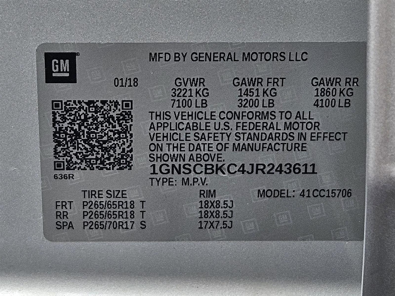 Chevrolet Tahoe LT 2WD 2018