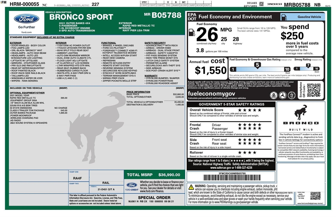 Ford Bronco Sport Outer Banks 2021