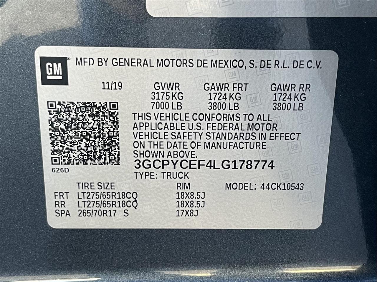 Chevrolet Silverado 1500 Custom Trail Boss Crew Cab Short Box 4WD 2020