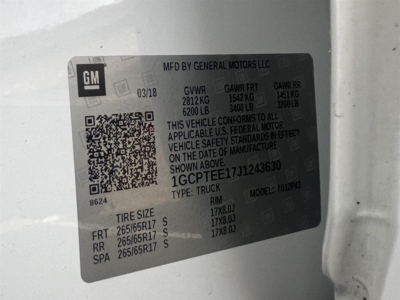 Chevrolet Colorado ZR2 Crew Cab 4WD Short Box 2018