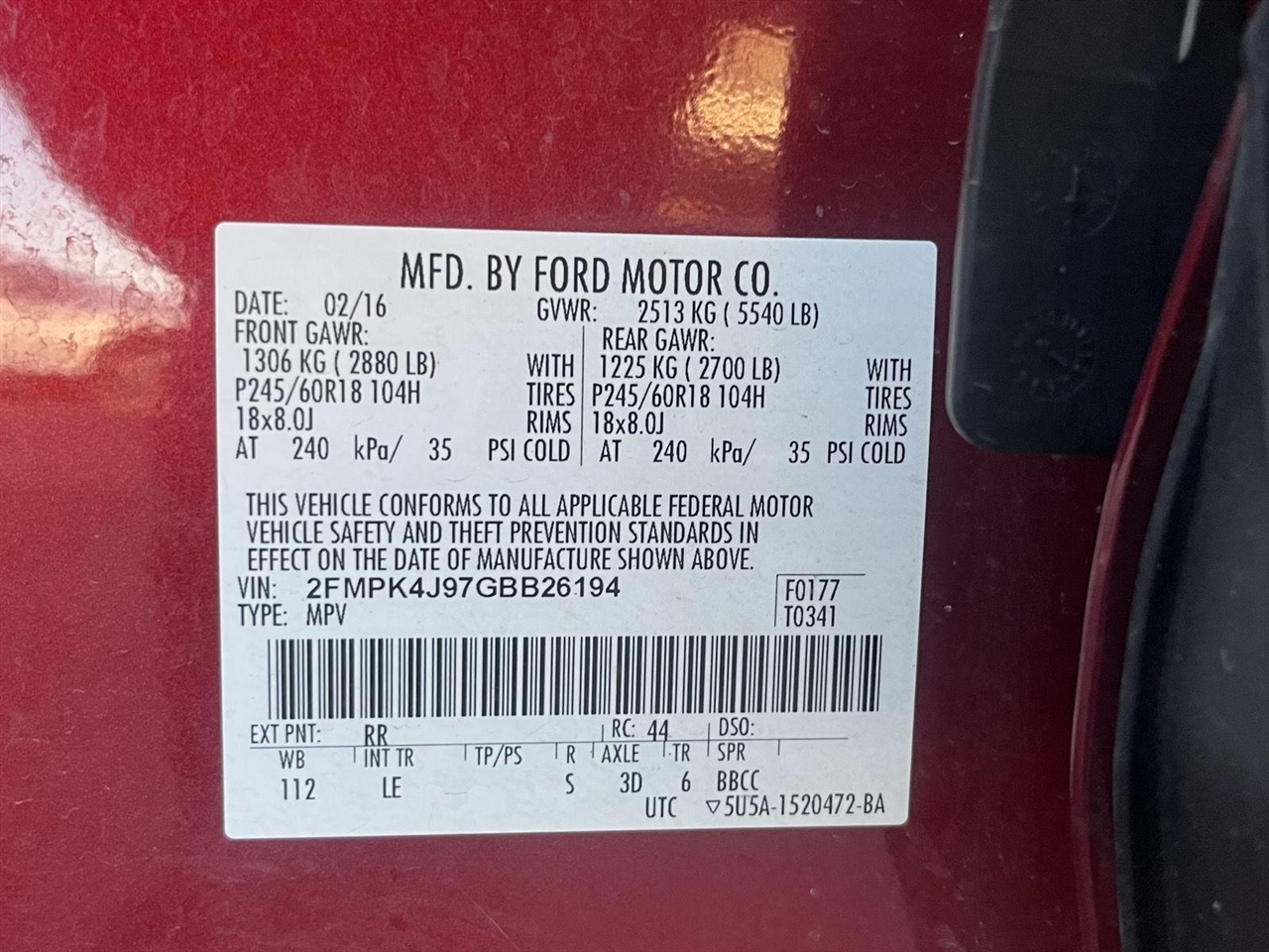 Ford Edge SEL AWD 2016