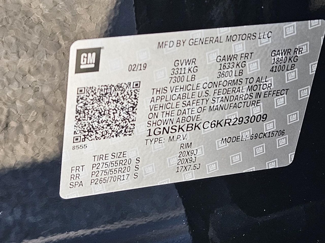 Chevrolet Tahoe LT 4WD 2019