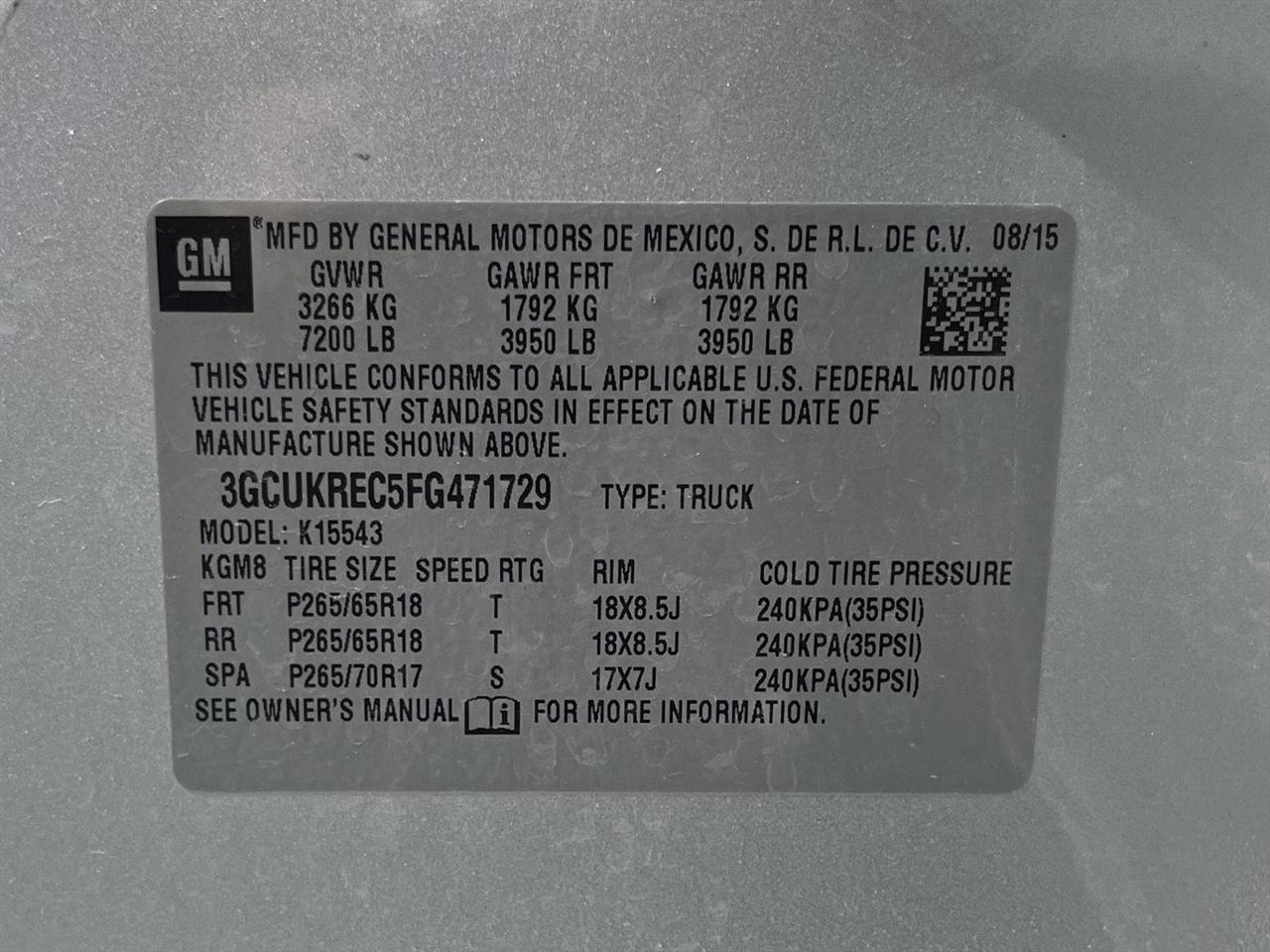 Chevrolet Silverado 1500 LT Z71 Crew Cab 4WD 2015