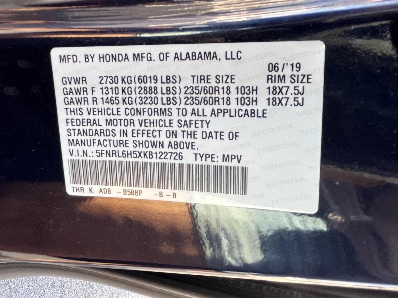 Honda Odyssey EX 2019