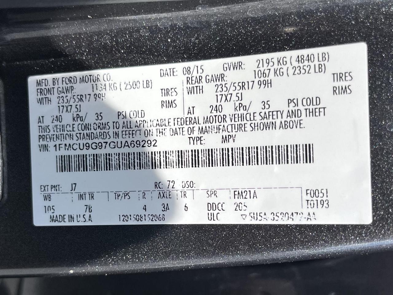 Ford Escape SE 4WD 2016